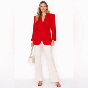 LIPTONS 100% Silk Red Power Blazer – Size 8 vintage